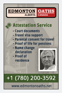 Attestation Service from EdmontonOaths Alberta Commissioner of Oaths Services