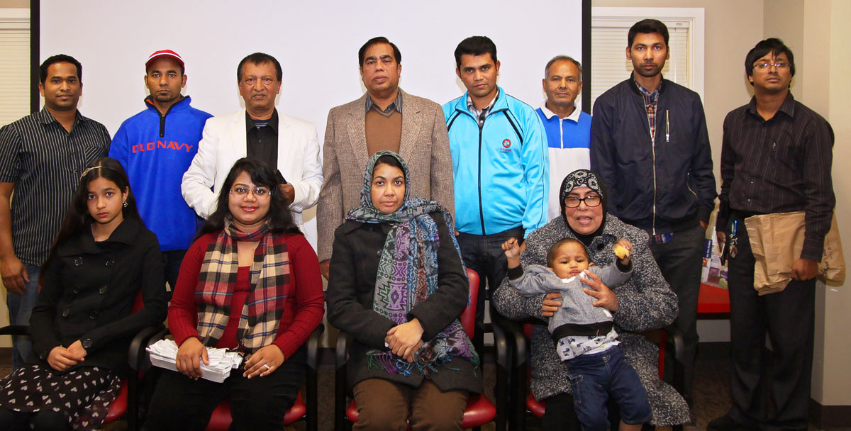 Participants at the exhibition opening event